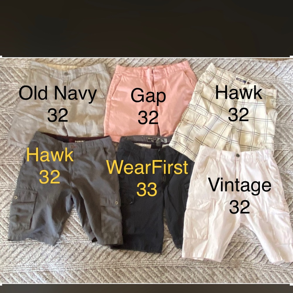 6 pair men’s shorts great condition size 32/33